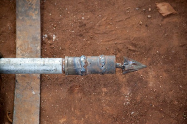 drill bit mounted on shaft